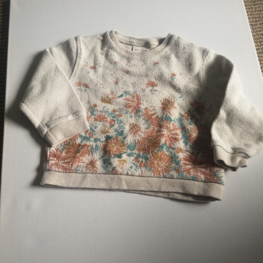 5 for 25$💛zara baby girl floral sweater
